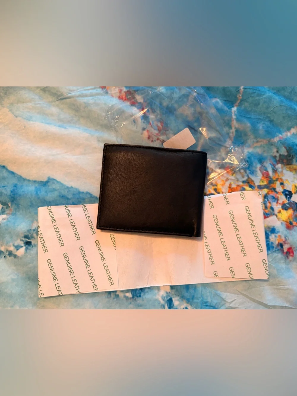 Black Leather Bi-Fold Card & Key Holder Wallet